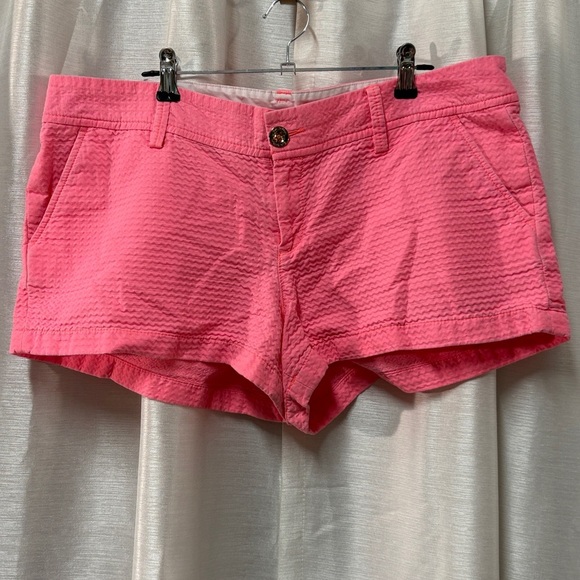 Lilly Pulitzer Walsh Hot Pink Textured Shorts Size 14 - Picture 7 of 9